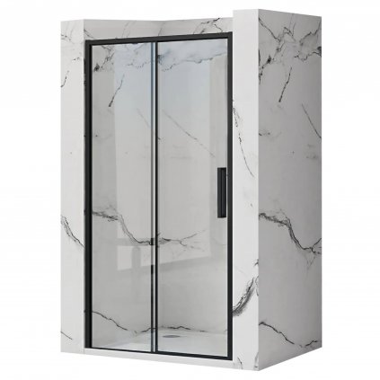 Rea Rapid Slide, posuvné sprchové dvere 120cm, 6mm číre sklo, čierny profil, REA-K6402