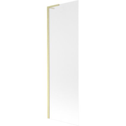 Mexen Next L, 1-krídlová vaňová zástena 60 x 150 cm, 6mm sklo námraza, zlatý matný profil, 895-060-000-03-30-55