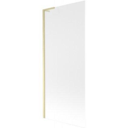 Mexen Next L, 1-krídlová vaňová zástena 80 x 150 cm, 6mm sklo námraza, zlatý matný profil, 895-080-000-03-30-55