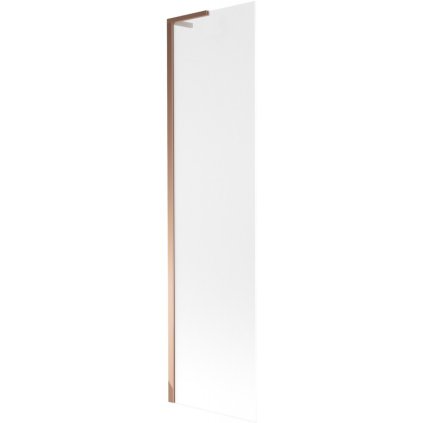 Mexen Next L, 1-krídlová vaňová zástena 50 x 150 cm, 6mm sklo námraza, ružové zlato profil, 895-050-000-03-30-60