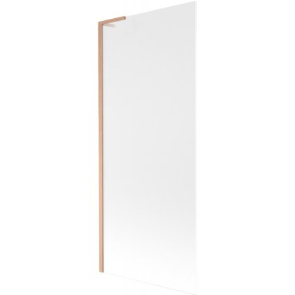 Mexen Next L, 1-krídlová vaňová zástena 80 x 150 cm, 6mm sklo námraza, medený profil, 895-080-000-03-30-65