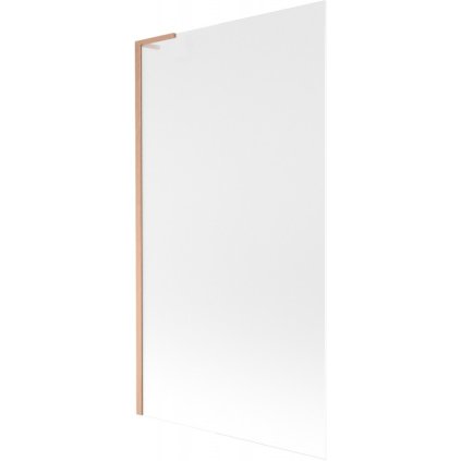 Mexen Next L, 1-krídlová vaňová zástena 100 x 150 cm, 6mm sklo námraza, medený profil, 895-100-000-03-30-65