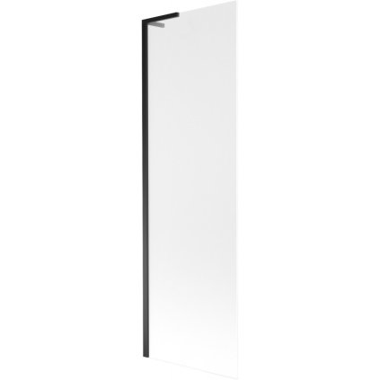 Mexen Next L, 1-krídlová vaňová zástena 60 x 150 cm, 6mm sklo námraza, čierny profil, 895-060-000-03-30-70