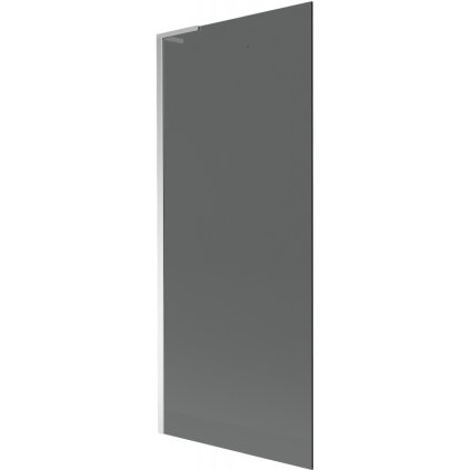Mexen Next L, 1-krídlová vaňová zástena 80 x 150 cm, 6mm šedé sklo, chrómový profil, 895-080-000-03-40-01