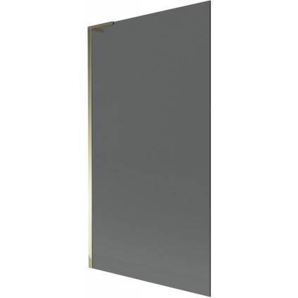 Mexen Next L, 1-krídlová vaňová zástena 100 x 150 cm, 6mm šedé sklo, zlatý lesklý profil, 895-100-000-03-40-50