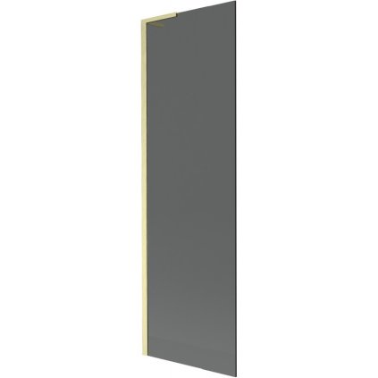 Mexen Next L, 1-krídlová vaňová zástena 60 x 150 cm, 6mm šedé sklo, zlatý matný profil, 895-060-000-03-40-55