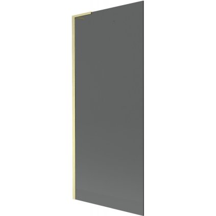 Mexen Next L, 1-krídlová vaňová zástena 80 x 150 cm, 6mm šedé sklo, zlatý matný profil, 895-080-000-03-40-55