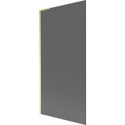 Mexen Next L, 1-krídlová vaňová zástena 90 x 150 cm, 6mm šedé sklo, zlatý matný profil, 895-090-000-03-40-55