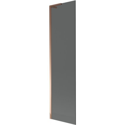 Mexen Next L, 1-krídlová vaňová zástena 50 x 150 cm, 6mm šedé sklo, ružové zlato profil, 895-050-000-03-40-60