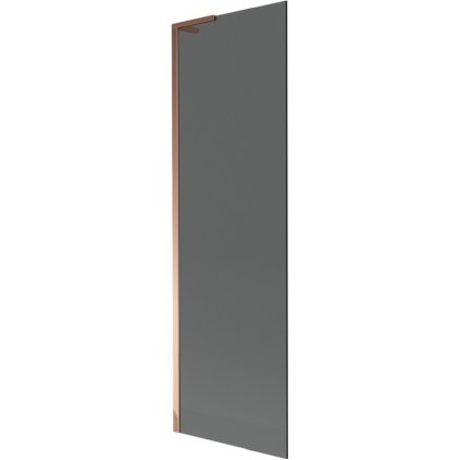Mexen Next L, 1-krídlová vaňová zástena 60 x 150 cm, 6mm šedé sklo, ružové zlato profil, 895-060-000-03-40-60