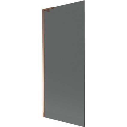 Mexen Next L, 1-krídlová vaňová zástena 80 x 150 cm, 6mm šedé sklo, ružové zlato profil, 895-080-000-03-40-60