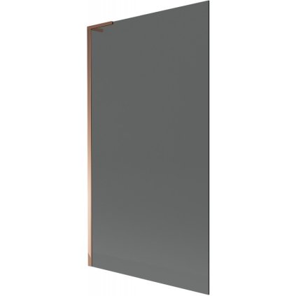 Mexen Next L, 1-krídlová vaňová zástena 100 x 150 cm, 6mm šedé sklo, ružové zlato profil, 895-100-000-03-40-60