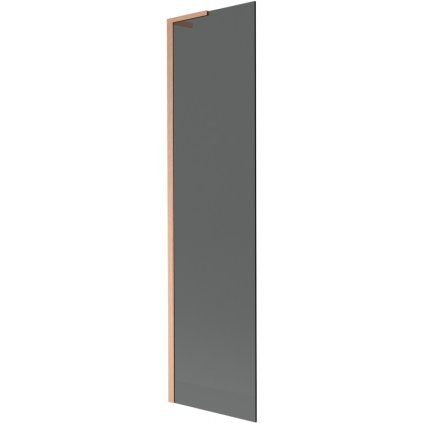 Mexen Next L, 1-krídlová vaňová zástena 50 x 150 cm, 6mm šedé sklo, medený profil, 895-050-000-03-40-65