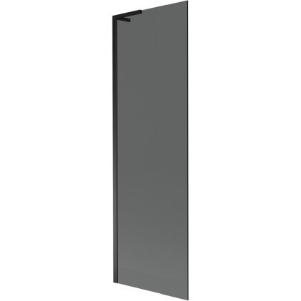 Mexen Next L, 1-krídlová vaňová zástena 60 x 150 cm, 6mm šedé sklo, čierny profil, 895-060-000-03-40-70