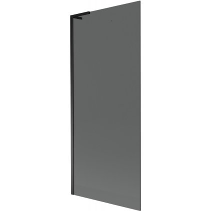 Mexen Next L, 1-krídlová vaňová zástena 80 x 150 cm, 6mm šedé sklo, čierny profil, 895-080-000-03-40-70