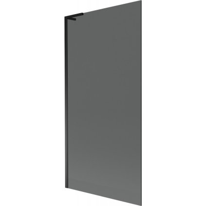 Mexen Next L, 1-krídlová vaňová zástena 90 x 150 cm, 6mm šedé sklo, čierny profil, 895-090-000-03-40-70