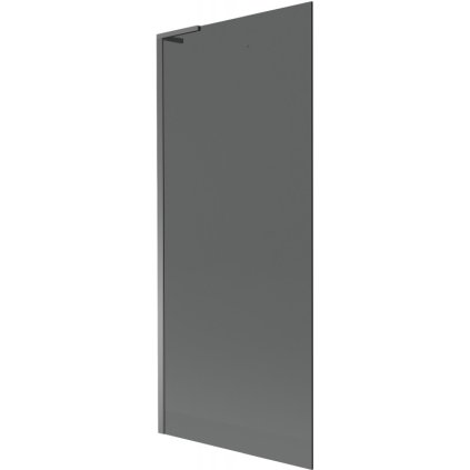 Mexen Next L, 1-krídlová vaňová zástena 80 x 150 cm, 6mm šedé sklo, grafitový profil, 895-080-000-03-40-95