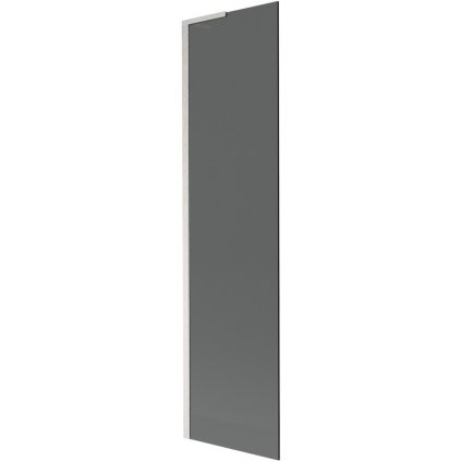 Mexen Next L, 1-krídlová vaňová zástena 50 x 150 cm, 6mm šedé sklo, 6mm číre sklo, profil brúsená oceľ, 895-050-000-03-40-97