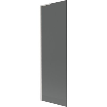 Mexen Next L, 1-krídlová vaňová zástena 60 x 150 cm, 6mm šedé sklo, 6mm číre sklo, profil brúsená oceľ, 895-060-000-03-40-97