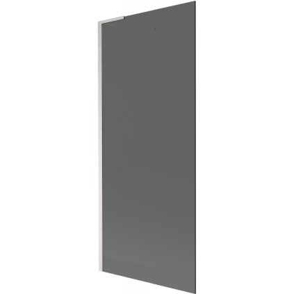 Mexen Next L, 1-krídlová vaňová zástena 80 x 150 cm, 6mm šedé sklo, 6mm číre sklo, profil brúsená oceľ, 895-080-000-03-40-97