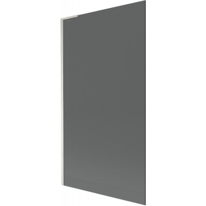 Mexen Next L, 1-krídlová vaňová zástena 100 x 150 cm, 6mm šedé sklo, 6mm číre sklo, profil brúsená oceľ, 895-100-000-03-40-97
