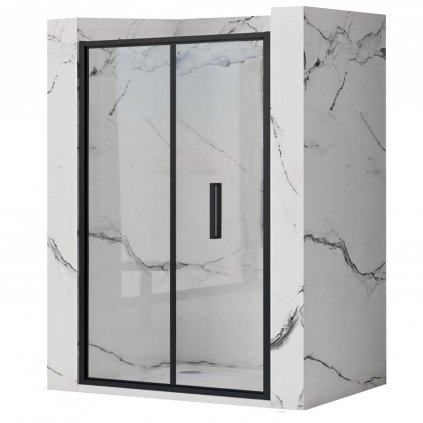 Rea Rapid Fold, skladacie sprchové dvere 100 x 195 cm, 4mm číre sklo, čierny profil, REA-K6420