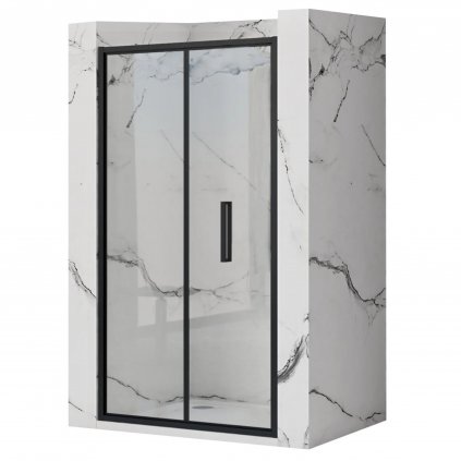 Rea Rapid Fold, skladacie sprchové dvere 80x195 cm, 4mm číre sklo, čierny profil, REA-K6418