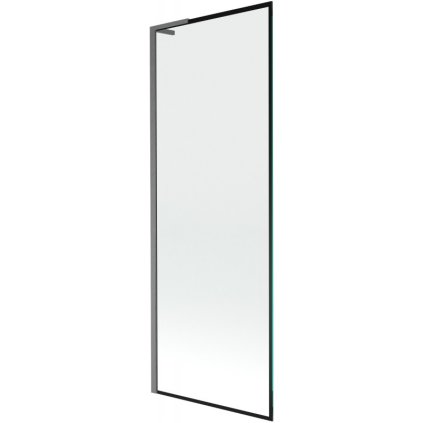 Mexen Next L, 1-krídlová vaňová zástena 70 x 150 cm, 6mm číre sklo-čierny vzor, grafitový profil, 895-070-000-03-70-66
