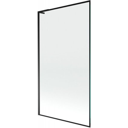 Mexen Next L, 1-krídlová vaňová zástena 100 x 150 cm, 6mm číre sklo-čierny vzor, čierny profil, 895-100-000-03-70-70