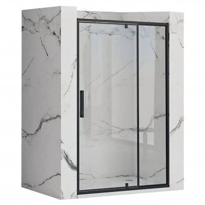 Rea Rapid Swing, jednokrídlové výklopné sprchové dvere 120 x 195 cm, 6mm číre sklo, čierny profil, REA-K6413