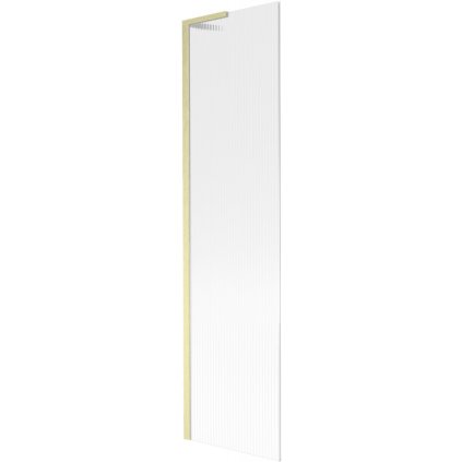 Mexen Next L, 1-krídlová vaňová zástena 50 x 150 cm, 6mm sklo s rebrovým vzorom, zlatý matný profil, 895-050-000-03-09-55