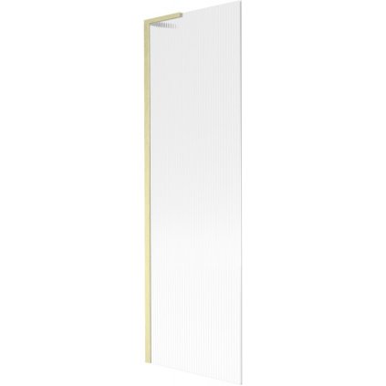 Mexen Next L, 1-krídlová vaňová zástena 60 x 150 cm, 6mm sklo s rebrovým vzorom, zlatý matný profil, 895-060-000-03-09-55