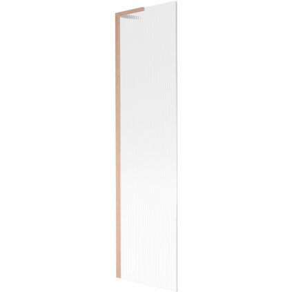 Mexen Next L, 1-krídlová vaňová zástena 50 x 150 cm, 6mm sklo s rebrovým vzorom, medený profil, 895-050-000-03-09-65