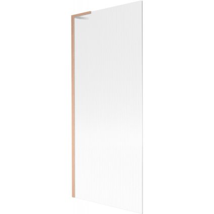 Mexen Next L, 1-krídlová vaňová zástena 80 x 150 cm, 6mm sklo s rebrovým vzorom, medený profil, 895-080-000-03-09-65