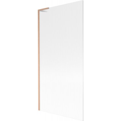 Mexen Next L, 1-krídlová vaňová zástena 90 x 150 cm, 6mm sklo s rebrovým vzorom, medený profil, 895-090-000-03-09-65
