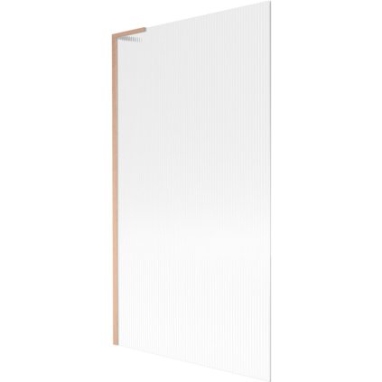 Mexen Next L, 1-krídlová vaňová zástena 100 x 150 cm, 6mm sklo s rebrovým vzorom, medený profil, 895-100-000-03-09-65