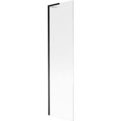 Mexen Next L, 1-krídlová vaňová zástena 50 x 150 cm, 6mm sklo s rebrovým vzorom, čierny profil, 895-050-000-03-09-70