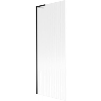 Mexen Next L, 1-krídlová vaňová zástena 70 x 150 cm, 6mm sklo s rebrovým vzorom, čierny profil, 895-070-000-03-09-70