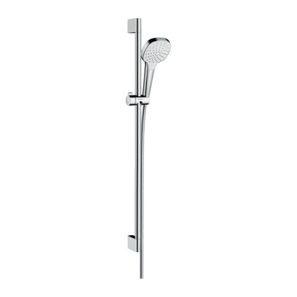 Hansgrohe Croma Select E, sprchová sada 1 jet EcoSmart 9 l/min so sprchovou tyčou 90 cm, biela/chrómová, HAN-26595400
