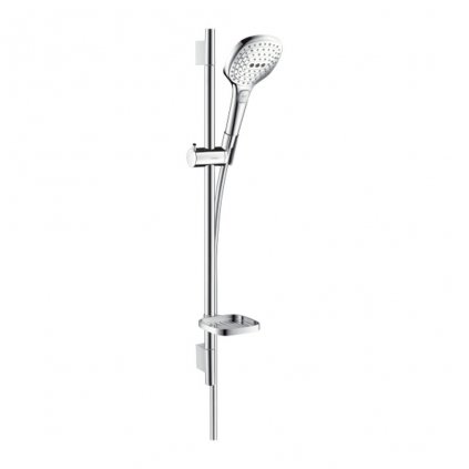 Hansgrohe Raindance Select E, sprchová súprava 120 3jet EcoSmart 9 l/min. so sprchovou tyčou 65 cm, biela/chrómová, HAN-26622400