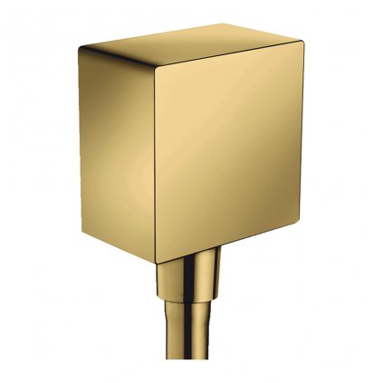 Hansgrohe FixFit, nástenné kolienko Square so spätným ventilom, leštený vzhľad zlata, HAN-26455990