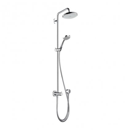 Hansgrohe Croma 220, Showerpipe 220 mm 1jet Reno, otočné sprchové rameno 400 mm, chrómová, HAN-27224000