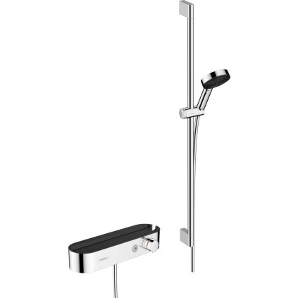 Hansgrohe Pulsify Select S, sprchová súprava 105 3jet Relaxation s termostatom, sprchovou tyčou 90 cm, chrómová, HAN-24270000