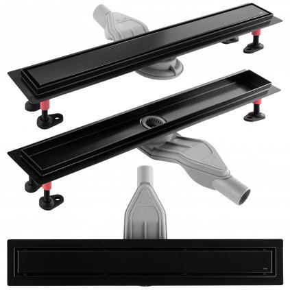 Rea NEOX Superflow, odtokový sprchový žľab 90 cm, čierna matná, REA-G7808