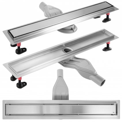 Rea NEOX Superflow, odtokový sprchový žľab 90 cm, brúsená oceľ, REA-G2708