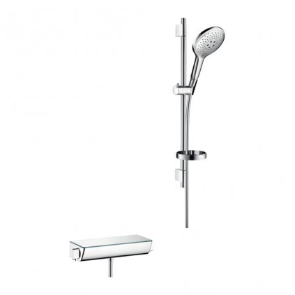 Hansgrohe Raindance Select S, sprchová súprava 150 3jet s termostatom Ecostat Select a sprchovou tyčou 65 cm, biela/chrómová, HAN-27036400