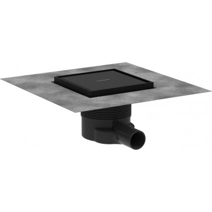 Hansgrohe RainDrain Brilliance, úplná sada podlahového vpustu 150x150 pre dlažbu, čierna matná, HAN-56251670