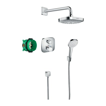 Hansgrohe Croma Select E, sprchový systém pod omietku s termostatom Ecostat E, chrómová, HAN-27294000