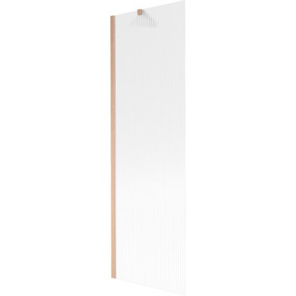Mexen Next, 1-krídlová vaňová zástena 60 x 150 cm, 6mm sklo Ribs, medená matná, 895-060-000-00-09-65