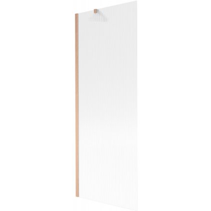 Mexen Next, 1-krídlová vaňová zástena 70 x 150 cm, 6mm sklo Ribs, medená matná, 895-070-000-00-09-65